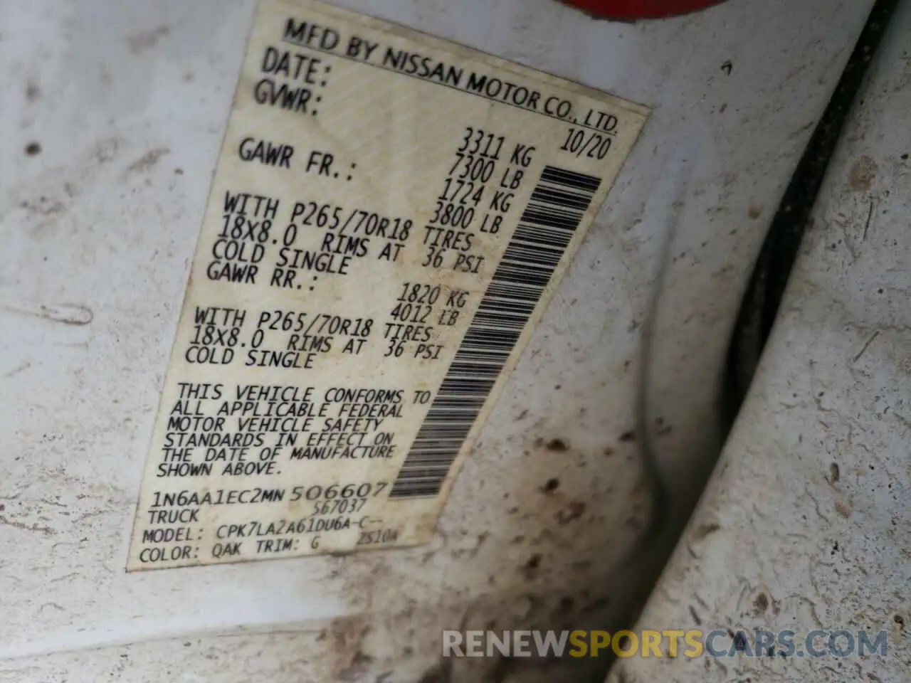 12 Фотография поврежденного автомобиля 1N6AA1EC2MN506607 NISSAN TITAN 2021