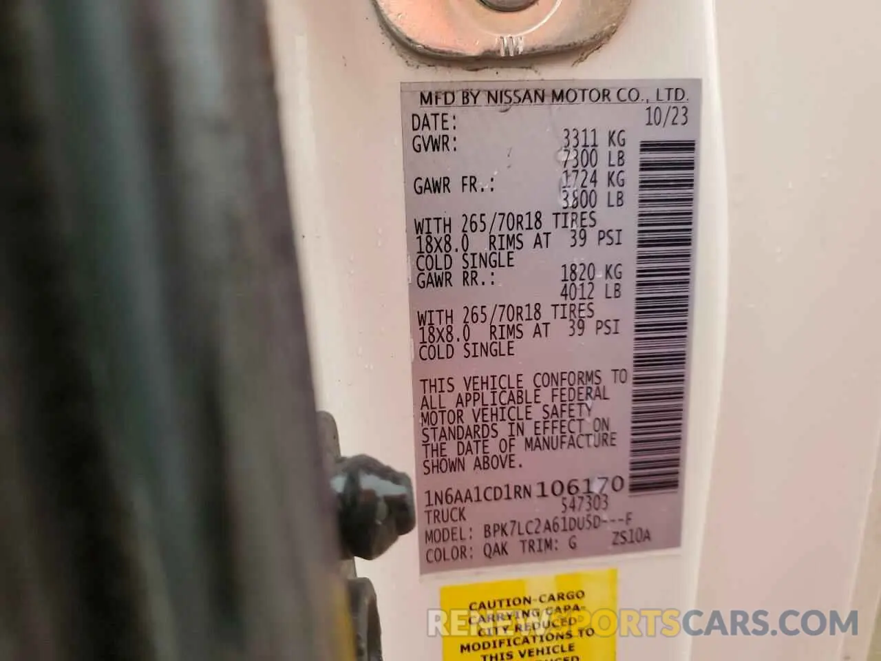 12 Photograph of a damaged car 1N6AA1CD1RN106170 NISSAN TITAN 2024