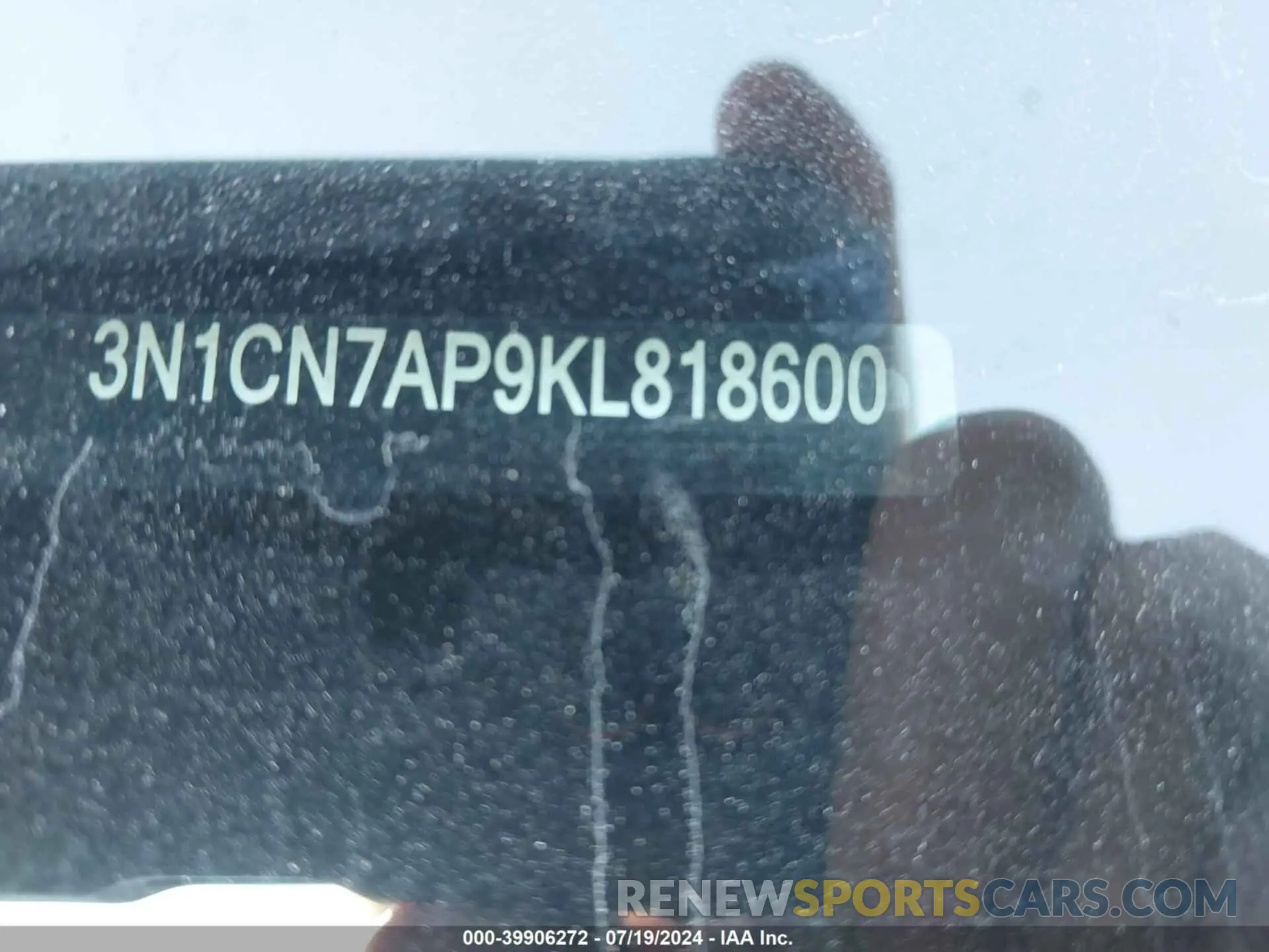 9 Photograph of a damaged car 3N1CN7AP9KL818600 NISSAN VERSA 2019