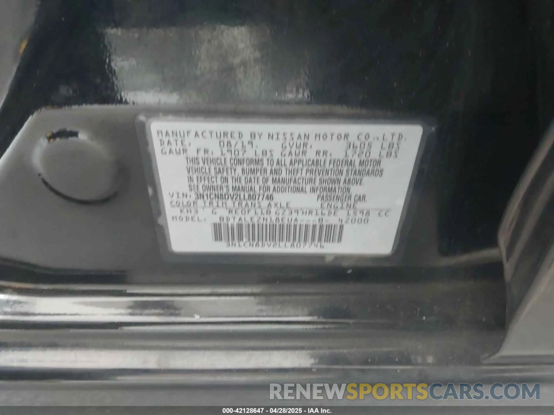 9 Фотография поврежденного автомобиля 3N1CN8DV2LL807746 NISSAN VERSA 2020