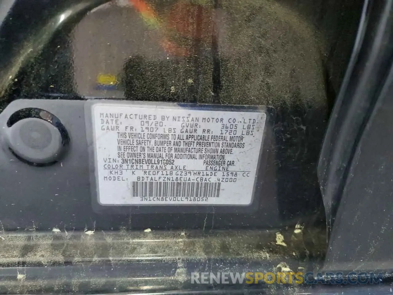 12 Фотография поврежденного автомобиля 3N1CN8EV0LL918052 NISSAN VERSA 2020