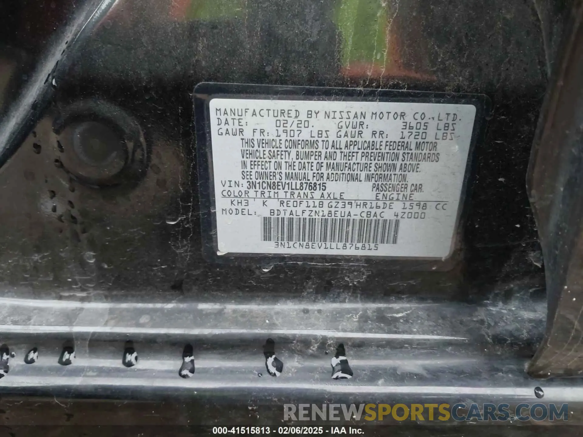 9 Фотография поврежденного автомобиля 3N1CN8EV1LL876815 NISSAN VERSA 2020