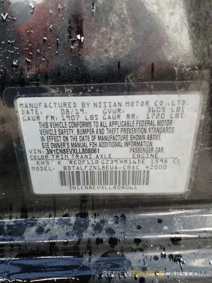12 Photograph of a damaged car 3N1CN8EVXLL808061 NISSAN VERSA 2020