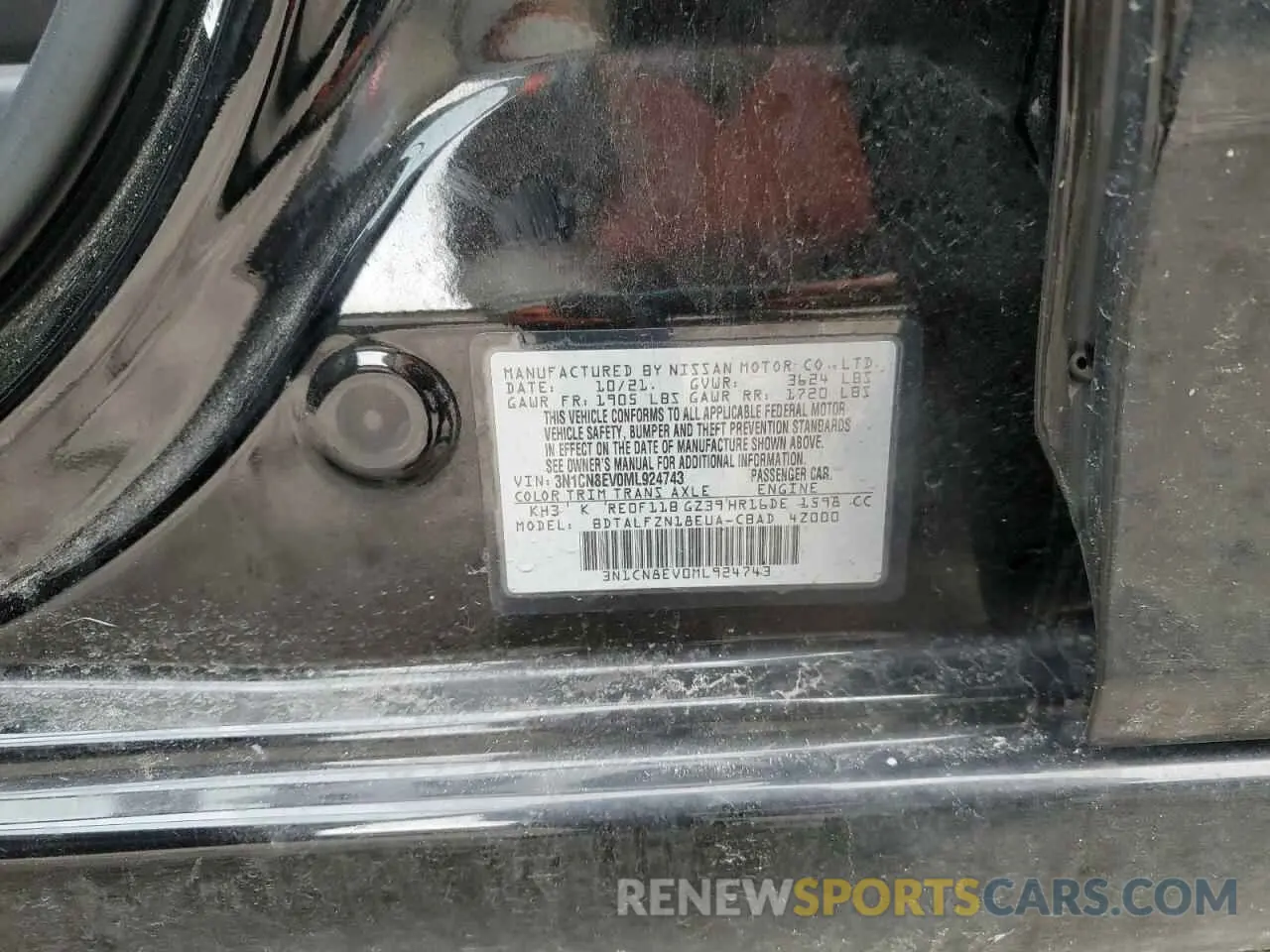 14 Photograph of a damaged car 3N1CN8EV0ML924743 NISSAN VERSA 2021