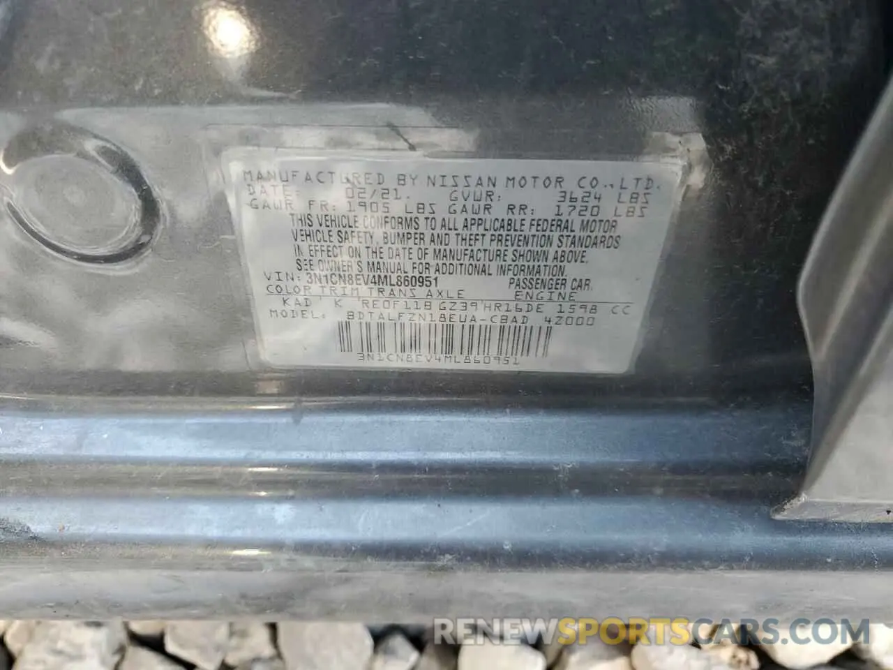 12 Фотография поврежденного автомобиля 3N1CN8EV4ML860951 NISSAN VERSA 2021