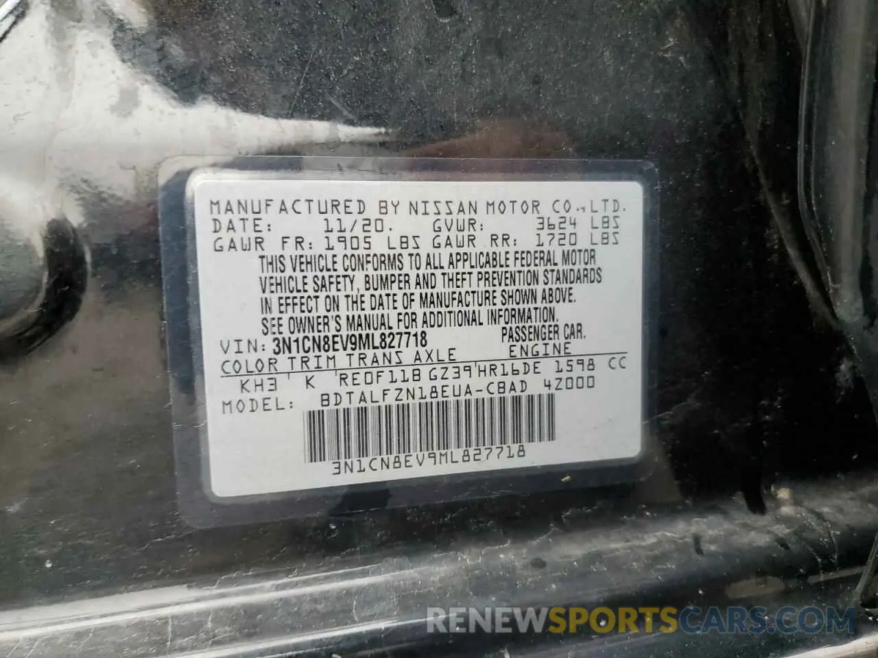 14 Photograph of a damaged car 3N1CN8EV9ML827718 NISSAN VERSA 2021