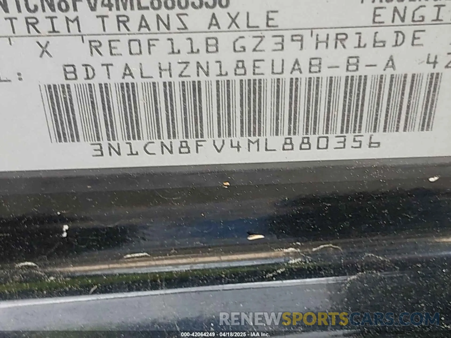 9 Фотография поврежденного автомобиля 3N1CN8FV4ML880356 NISSAN VERSA 2021