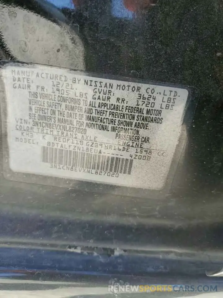 13 Photograph of a damaged car 3N1CN8EVXNL827020 NISSAN VERSA 2022