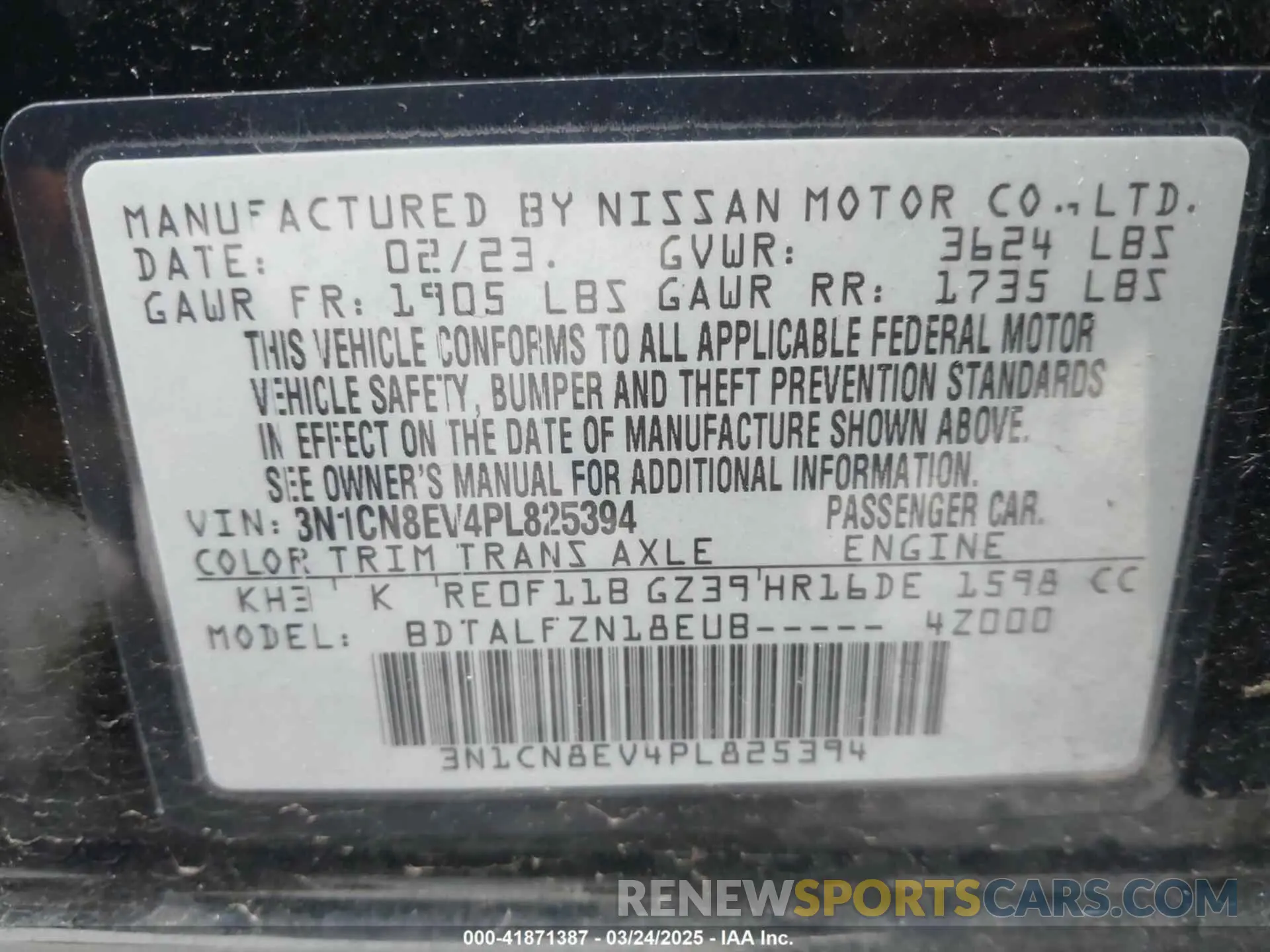 9 Photograph of a damaged car 3N1CN8EV4PL825394 NISSAN VERSA 2023