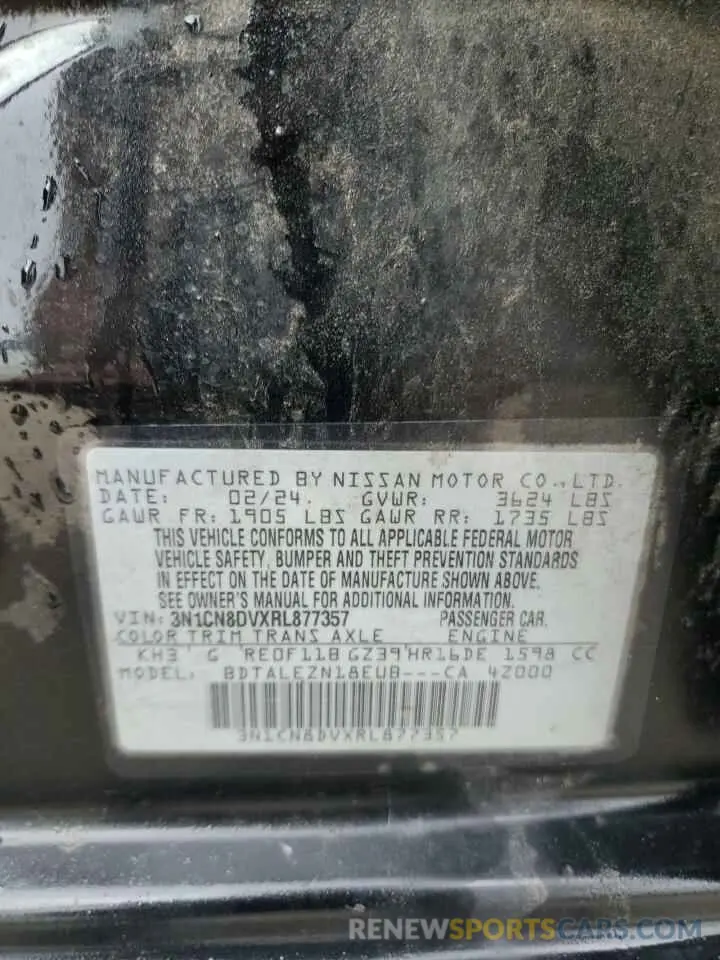 12 Photograph of a damaged car 3N1CN8DVXRL877357 NISSAN VERSA 2024