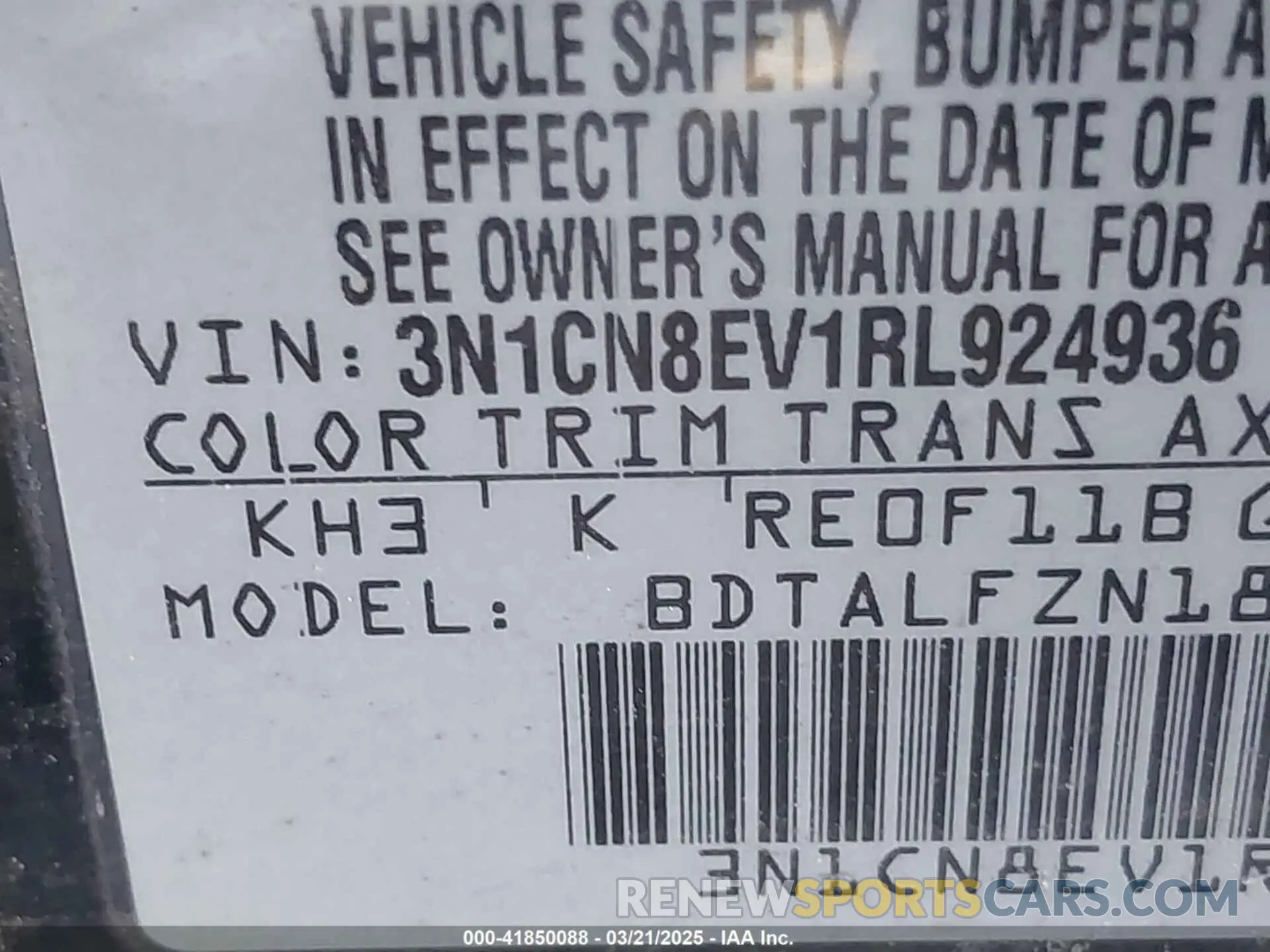 9 Photograph of a damaged car 3N1CN8EV1RL924936 NISSAN VERSA 2024