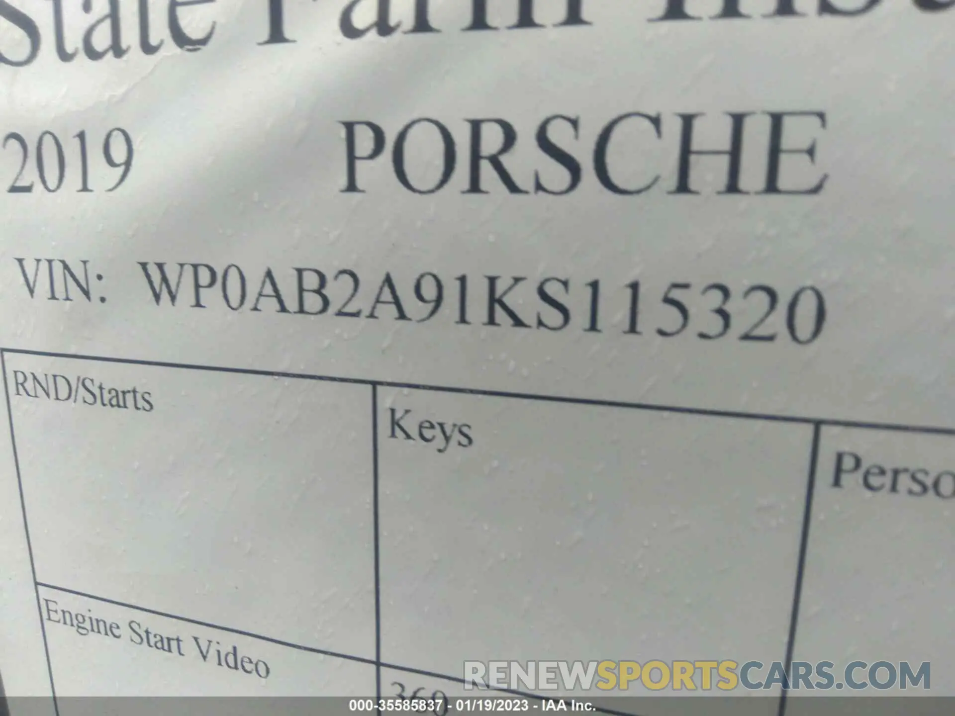 9 Photograph of a damaged car WP0AB2A91KS115320 PORSCHE 911 2019