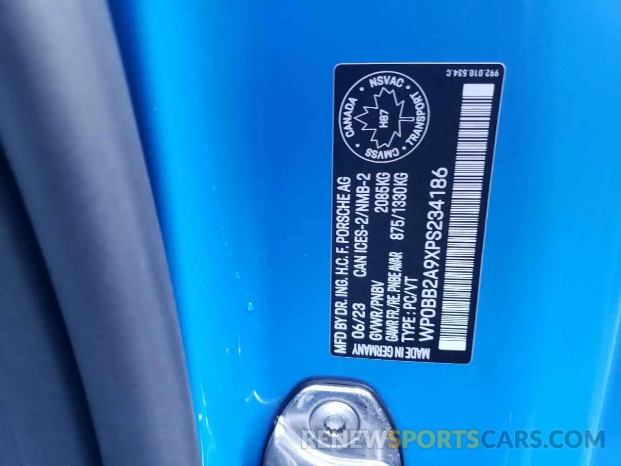 13 Photograph of a damaged car WP0BB2A9XPS234186 PORSCHE 911 2023