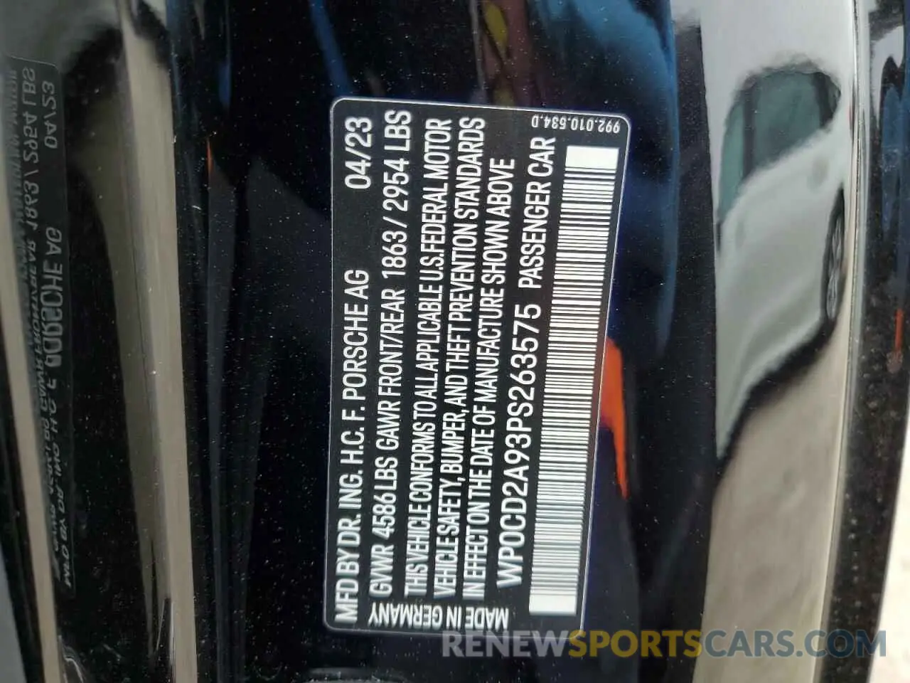 12 Фотография поврежденного автомобиля WP0CD2A93PS263575 PORSCHE 911 2023