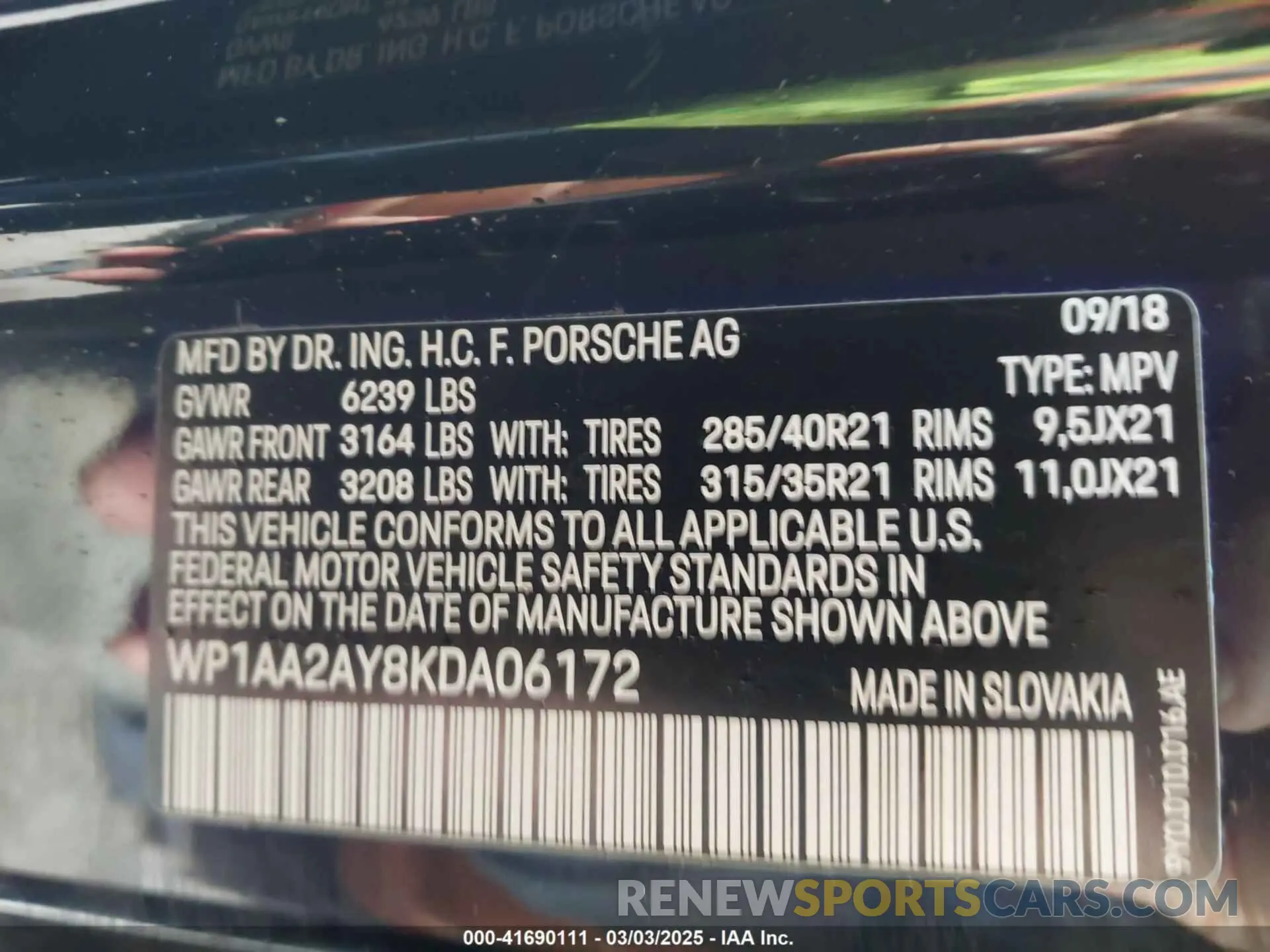 9 Фотография поврежденного автомобиля WP1AA2AY8KDA06172 PORSCHE CAYENNE 2019