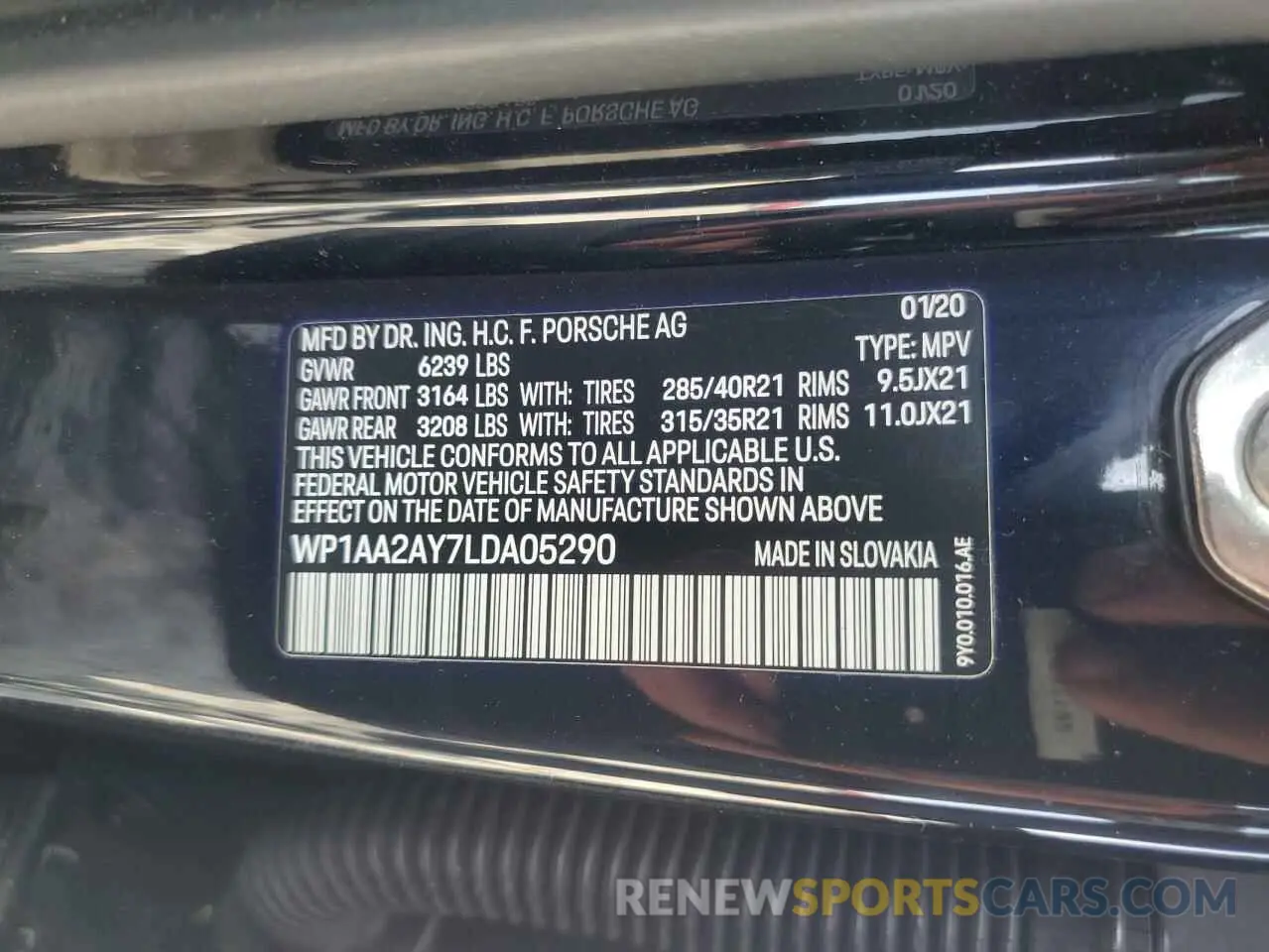 14 Фотография поврежденного автомобиля WP1AA2AY7LDA05290 PORSCHE CAYENNE 2020