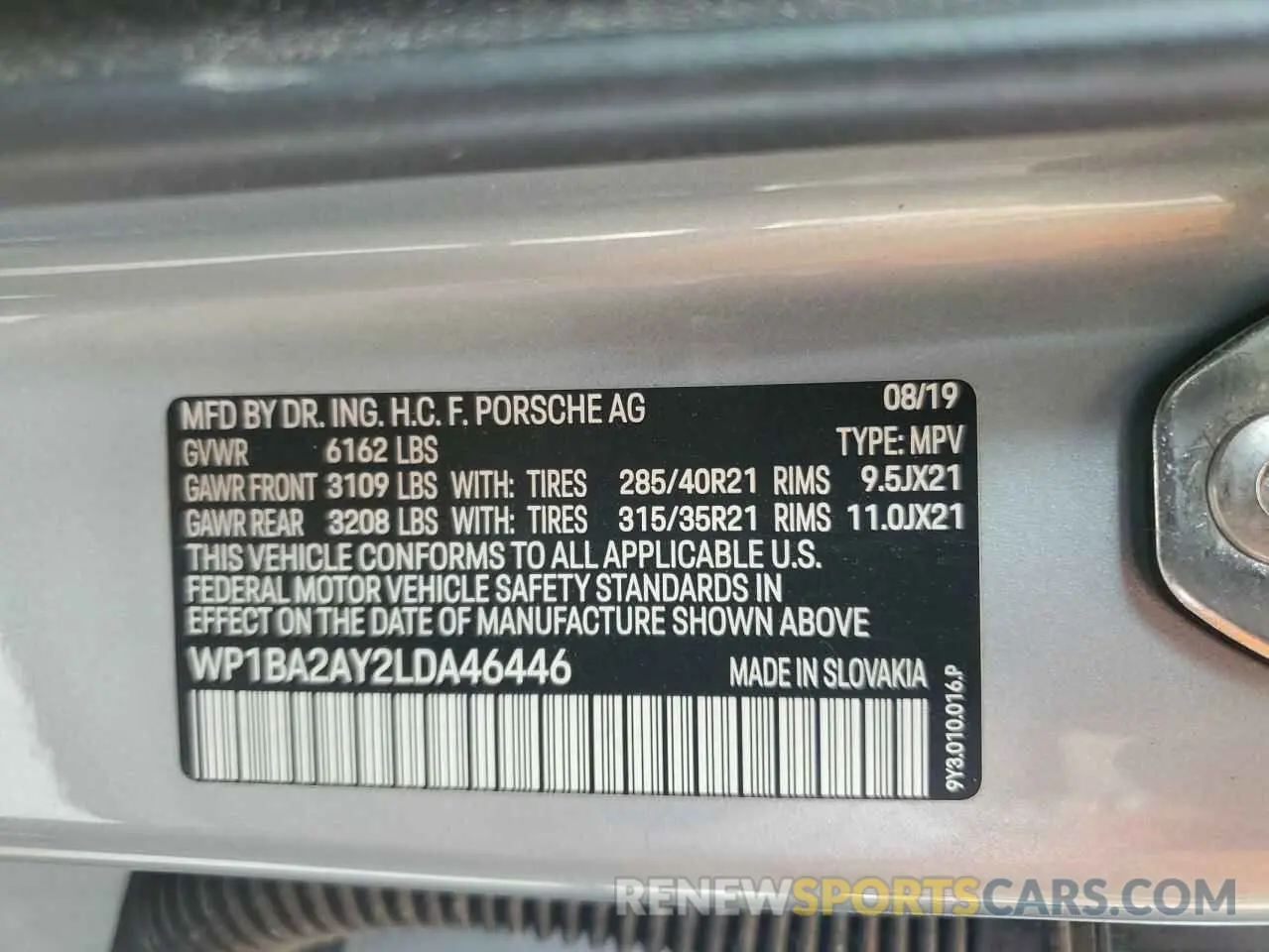 13 Фотография поврежденного автомобиля WP1BA2AY2LDA46446 PORSCHE CAYENNE 2020