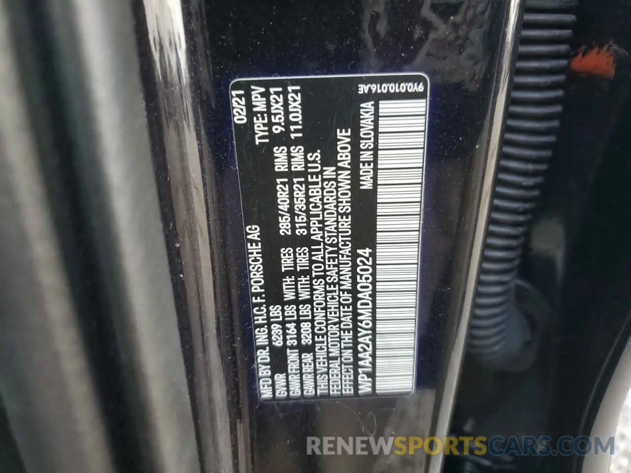 13 Фотография поврежденного автомобиля WP1AA2AY6MDA05024 PORSCHE CAYENNE 2021
