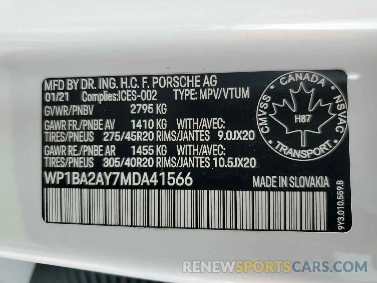 14 Фотография поврежденного автомобиля WP1BA2AY7MDA41566 PORSCHE CAYENNE 2021