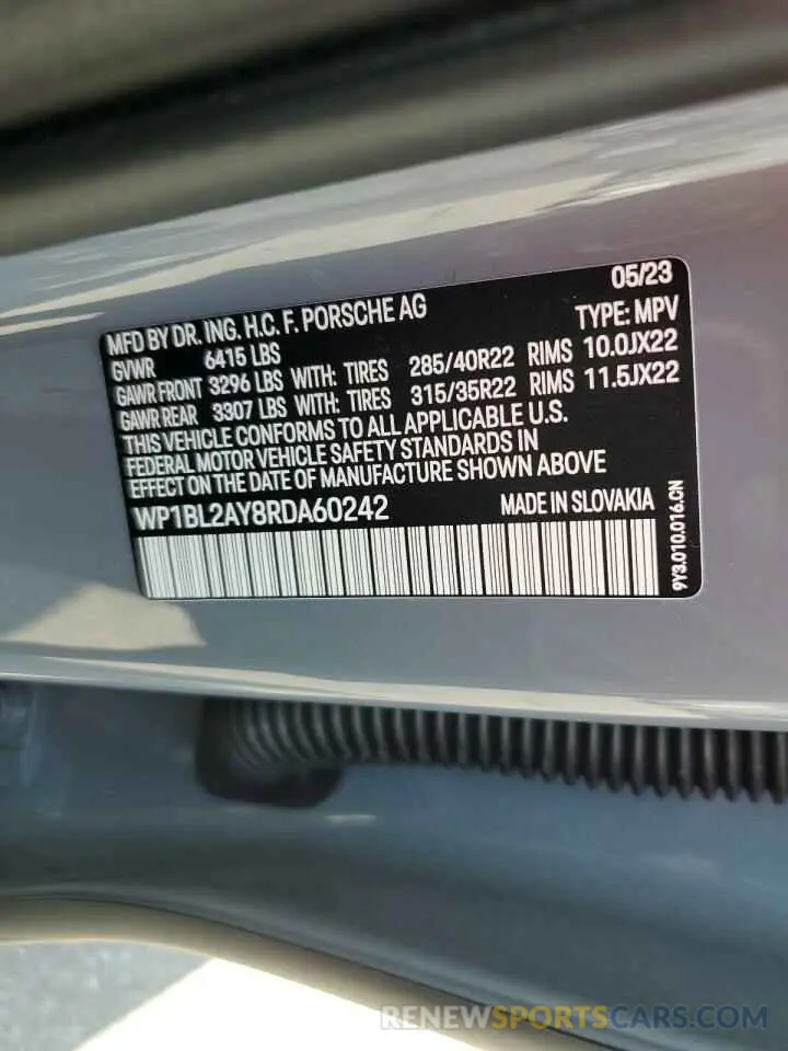 13 Фотография поврежденного автомобиля WP1BL2AY8RDA60242 PORSCHE CAYENNE 2024