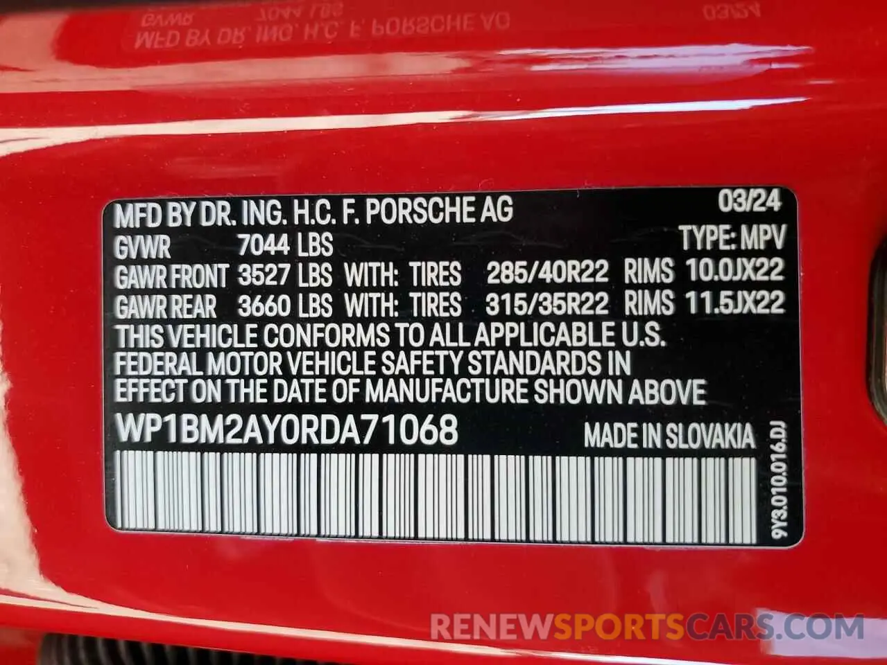 16 Фотография поврежденного автомобиля WP1BM2AY0RDA71068 PORSCHE CAYENNE 2024