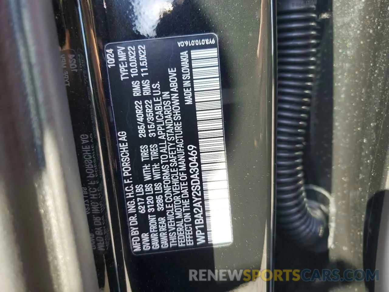 13 Photograph of a damaged car WP1BA2AY2SDA30469 PORSCHE CAYENNE 2025