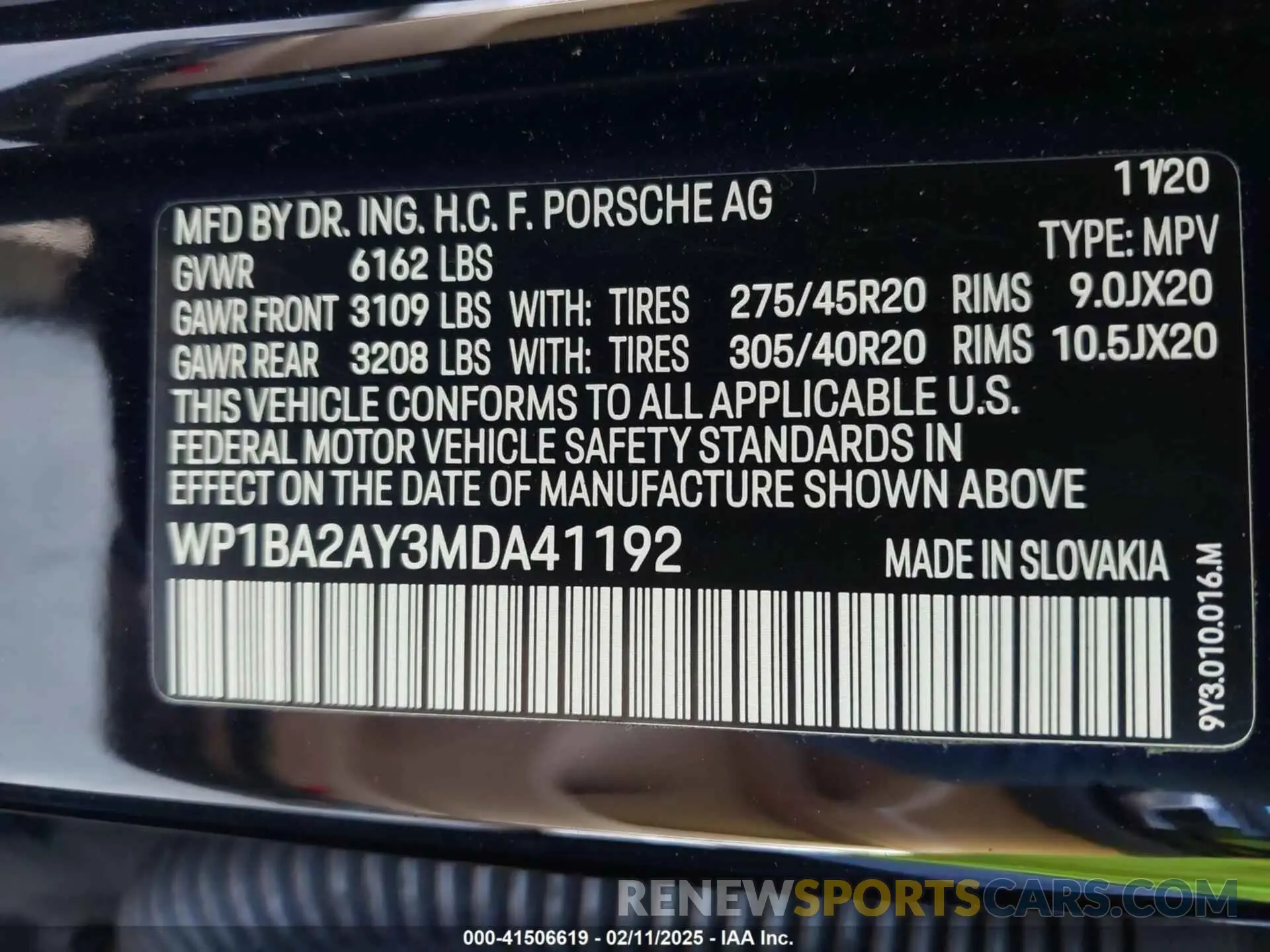 9 Photograph of a damaged car WP1BA2AY3MDA41192 PORSCHE CAYENNE COUPE 2021