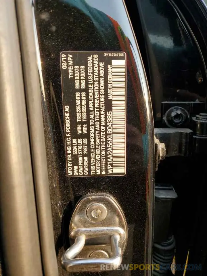 12 Photograph of a damaged car WP1AA2A56KLB04385 PORSCHE MACAN 2019