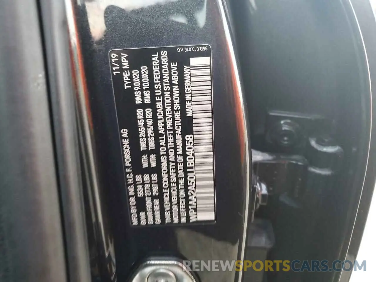 14 Photograph of a damaged car WP1AA2A50LLB04058 PORSCHE MACAN 2020