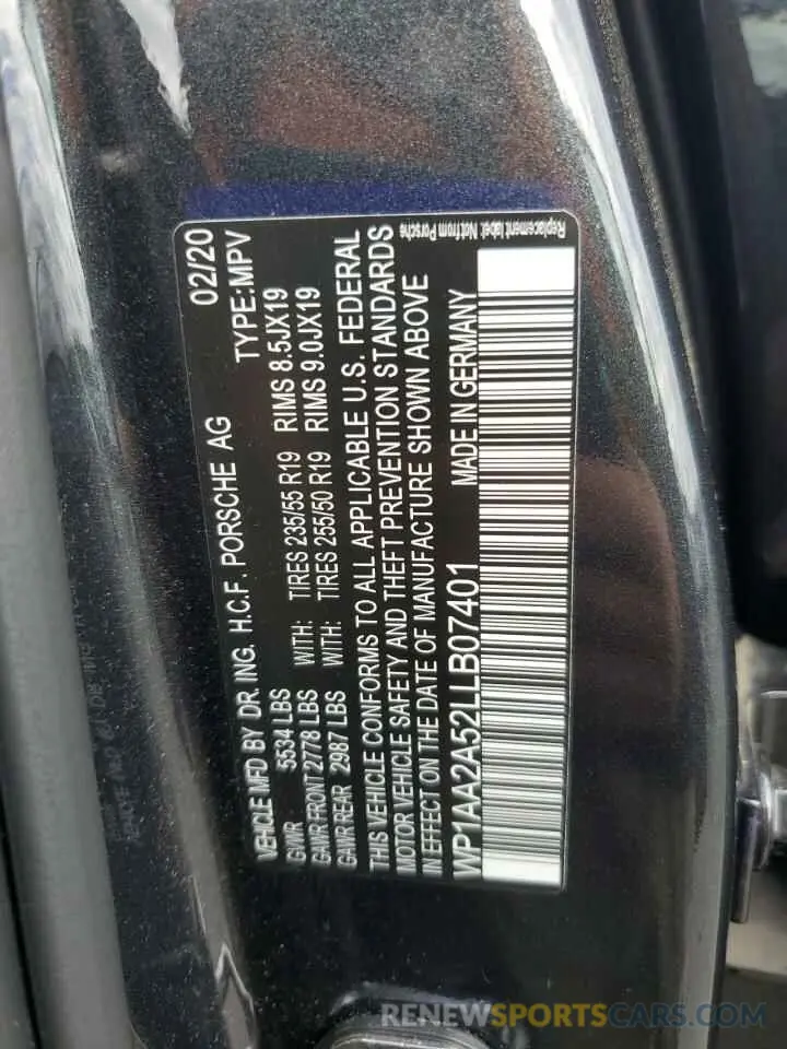 13 Фотография поврежденного автомобиля WP1AA2A52LLB07401 PORSCHE MACAN 2020