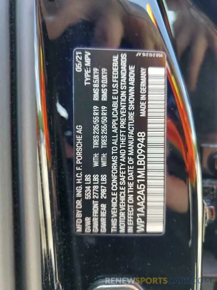13 Фотография поврежденного автомобиля WP1AA2A51MLB09948 PORSCHE MACAN 2021
