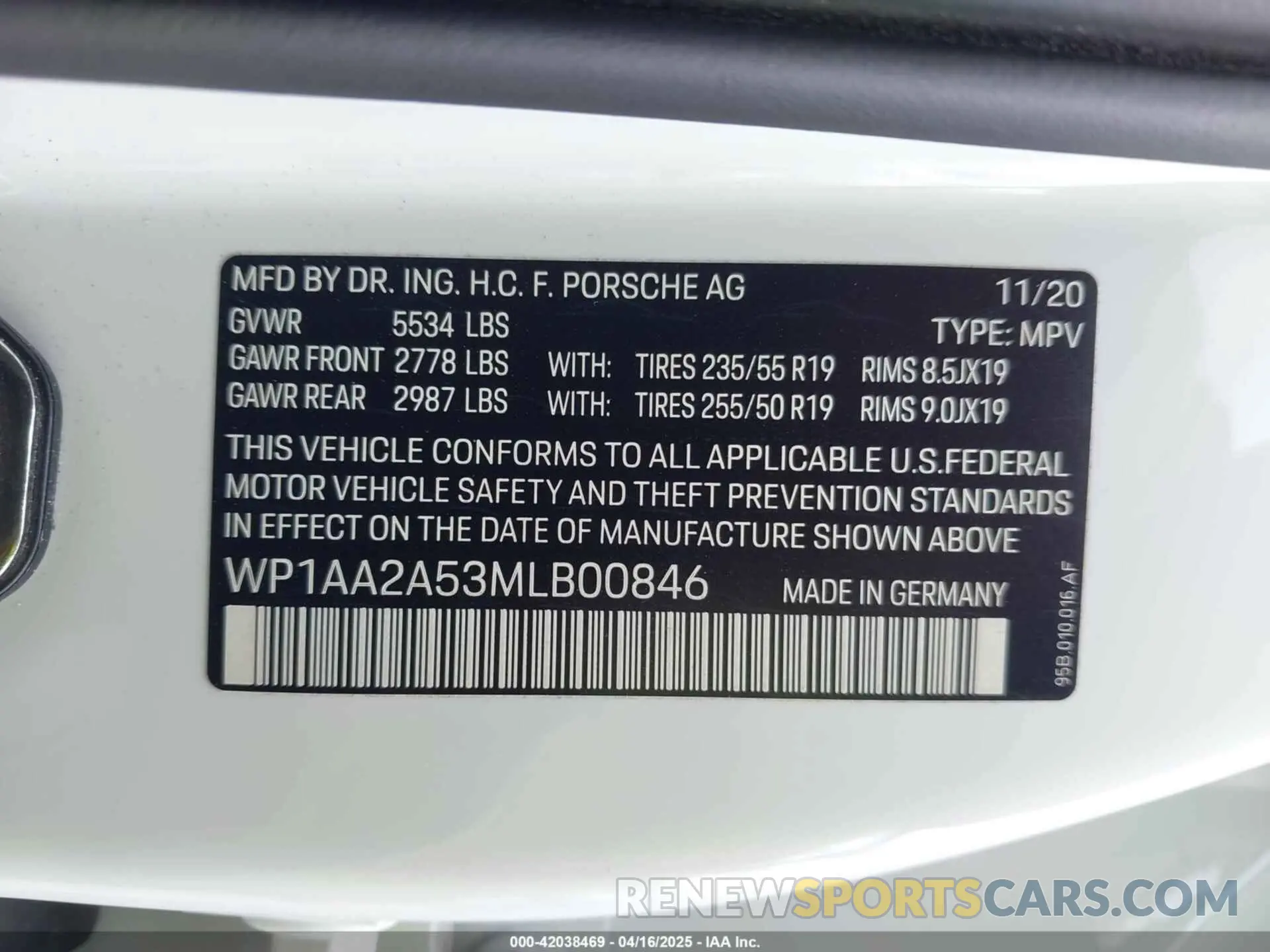 9 Фотография поврежденного автомобиля WP1AA2A53MLB00846 PORSCHE MACAN 2021