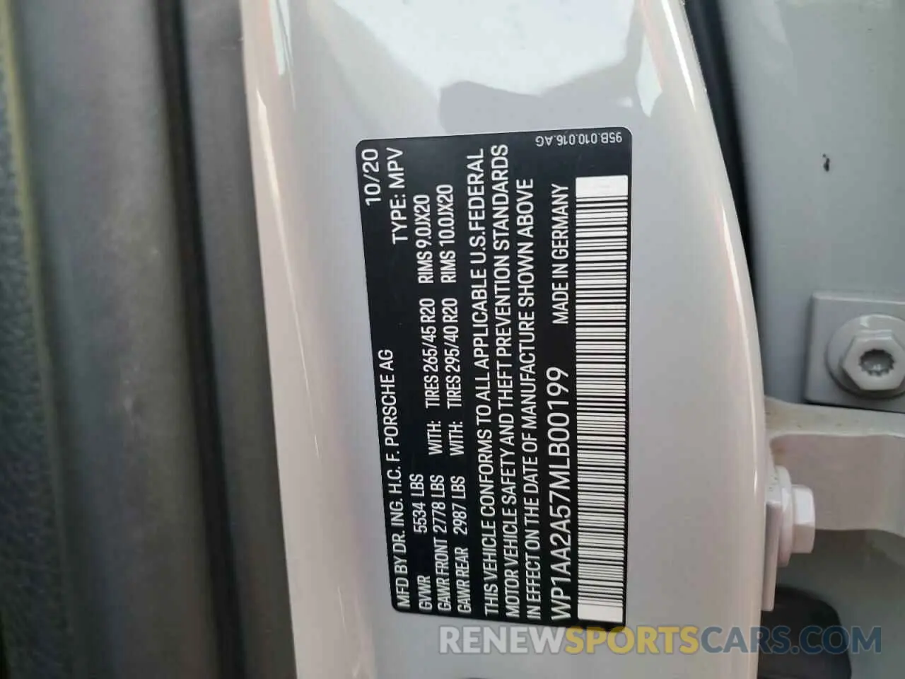 12 Фотография поврежденного автомобиля WP1AA2A57MLB00199 PORSCHE MACAN 2021