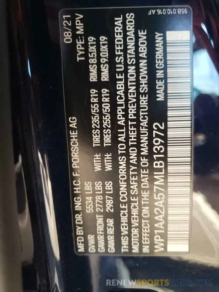 13 Фотография поврежденного автомобиля WP1AA2A57MLB13972 PORSCHE MACAN 2021
