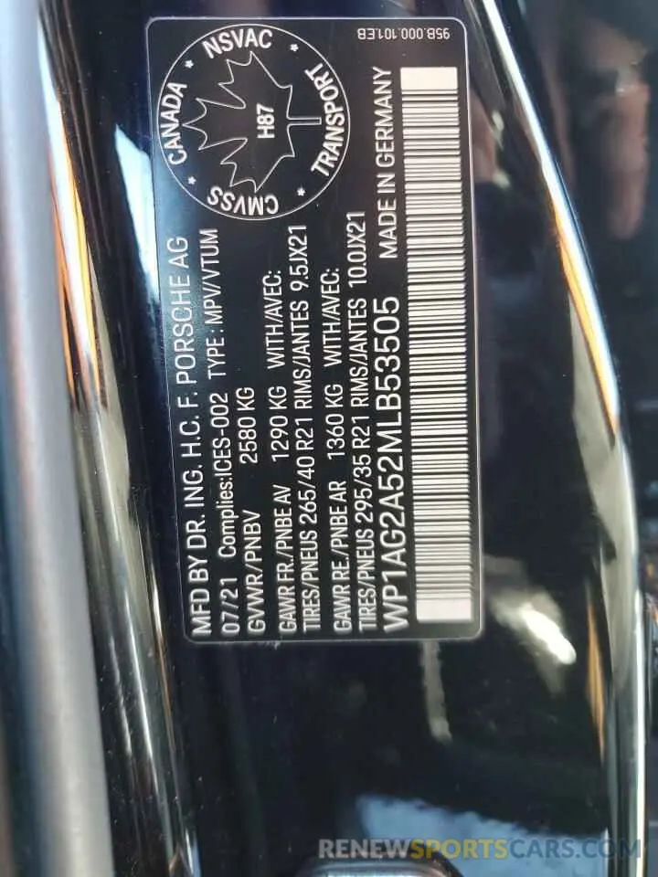 14 Фотография поврежденного автомобиля WP1AG2A52MLB53505 PORSCHE MACAN 2021