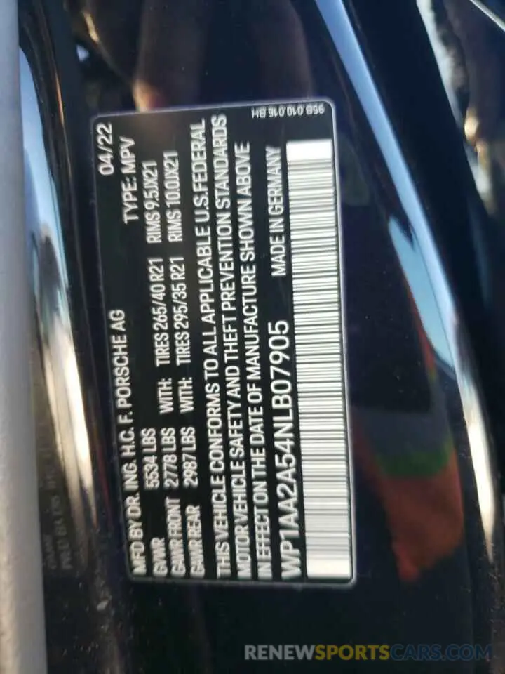 13 Photograph of a damaged car WP1AA2A54NLB07905 PORSCHE MACAN 2022