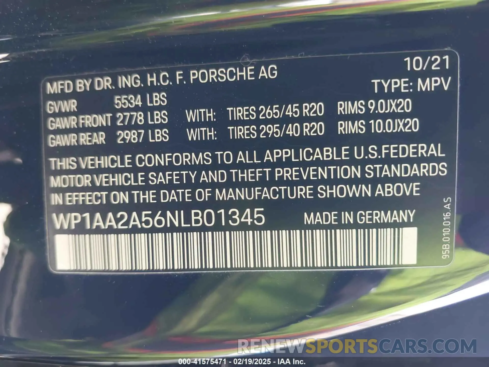 9 Фотография поврежденного автомобиля WP1AA2A56NLB01345 PORSCHE MACAN 2022