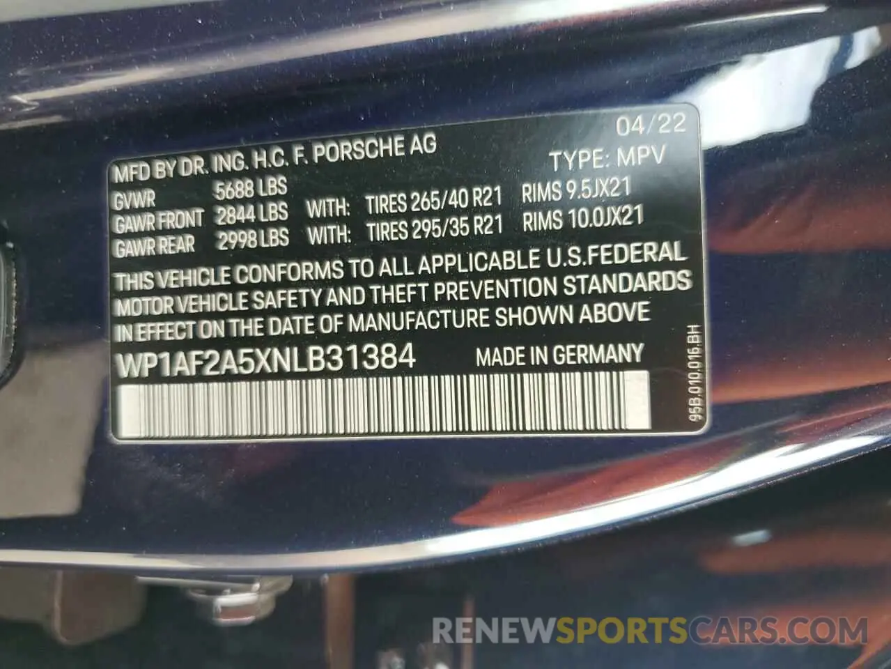 13 Фотография поврежденного автомобиля WP1AF2A5XNLB31384 PORSCHE MACAN 2022