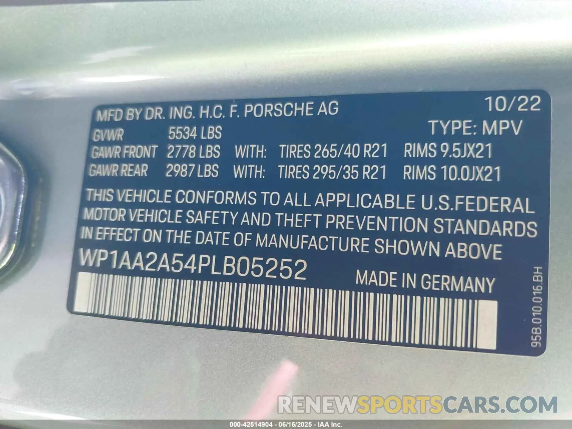 9 Фотография поврежденного автомобиля WP1AA2A54PLB05252 PORSCHE MACAN 2023