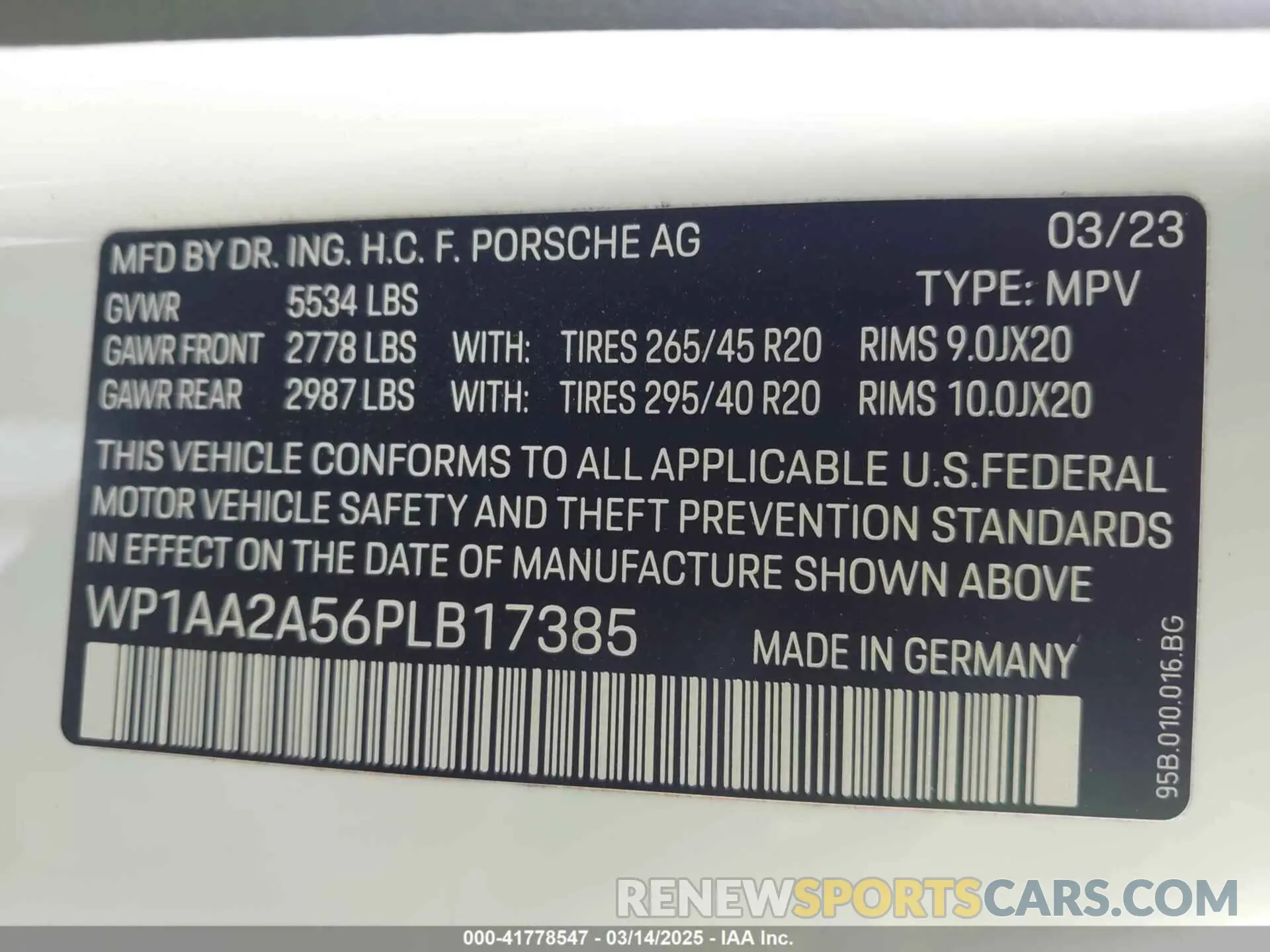 9 Фотография поврежденного автомобиля WP1AA2A56PLB17385 PORSCHE MACAN 2023