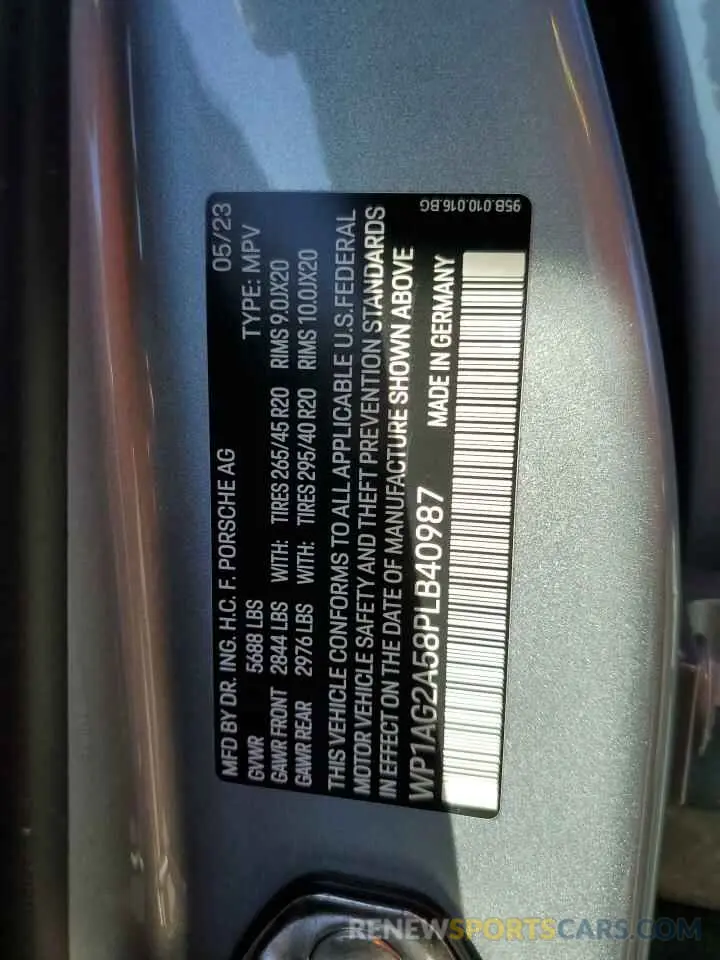 13 Фотография поврежденного автомобиля WP1AG2A58PLB40987 PORSCHE MACAN 2023