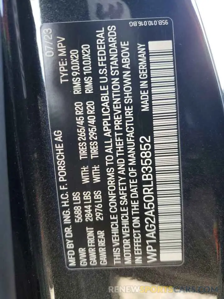 13 Photograph of a damaged car WP1AG2A50RLB35852 PORSCHE MACAN 2024
