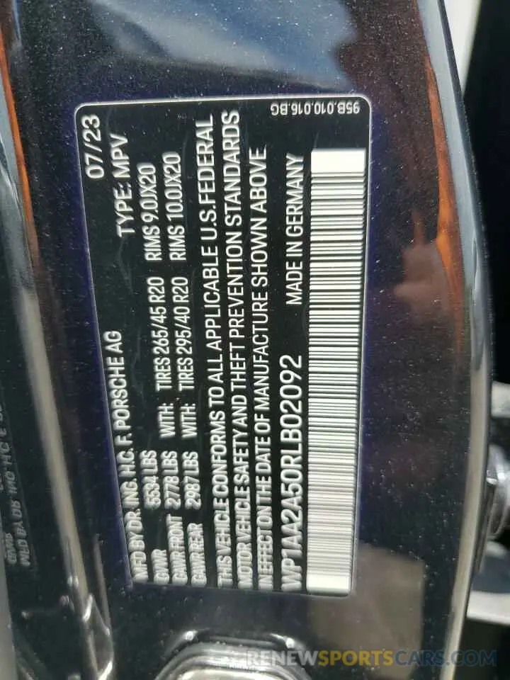 13 Фотография поврежденного автомобиля WP1AA2A50RLB02092 PORSCHE MACAN BASE 2024