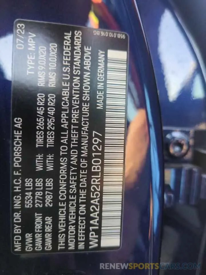 14 Photograph of a damaged car WP1AA2A52RLB01297 PORSCHE MACAN BASE 2024