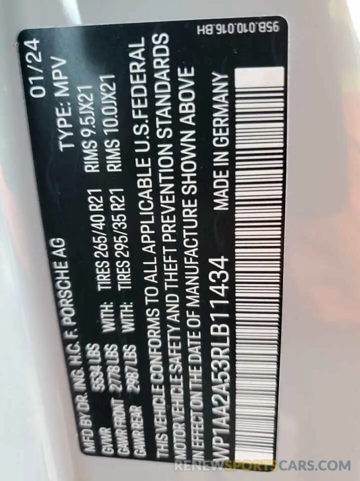 16 Фотография поврежденного автомобиля WP1AA2A53RLB11434 PORSCHE MACAN BASE 2024