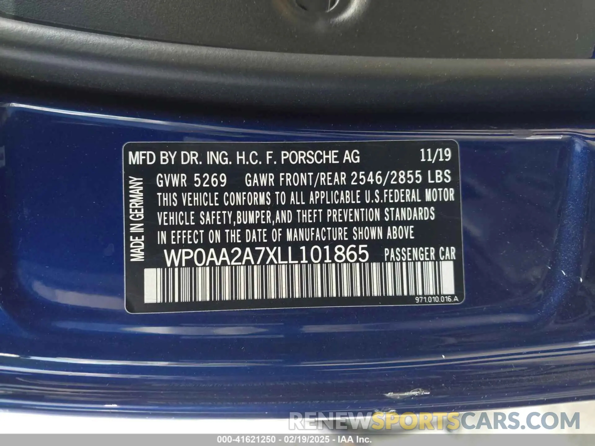 9 Фотография поврежденного автомобиля WP0AA2A7XLL101865 PORSCHE PANAMERA 2020