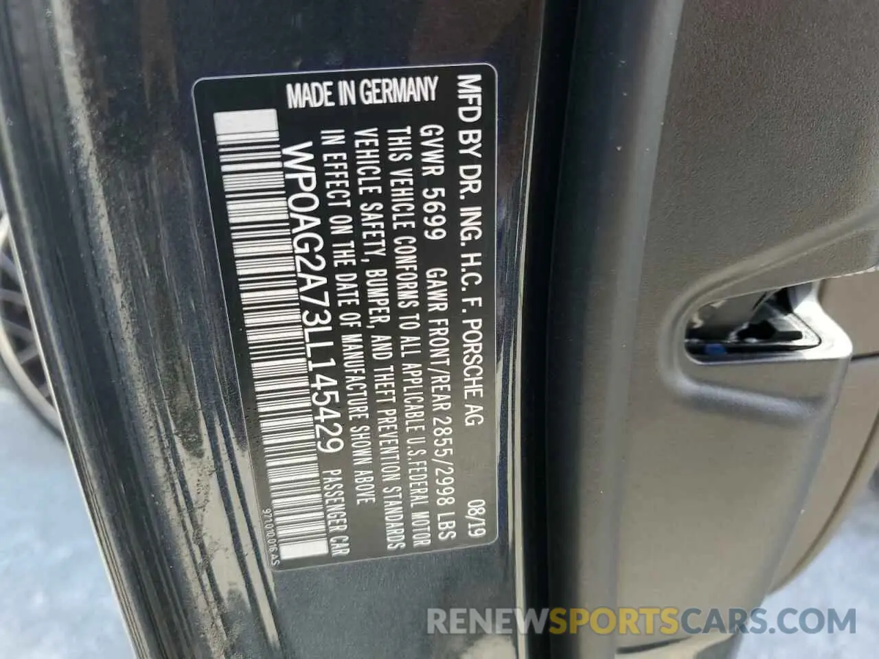 13 Фотография поврежденного автомобиля WP0AG2A73LL145429 PORSCHE PANAMERA 2020