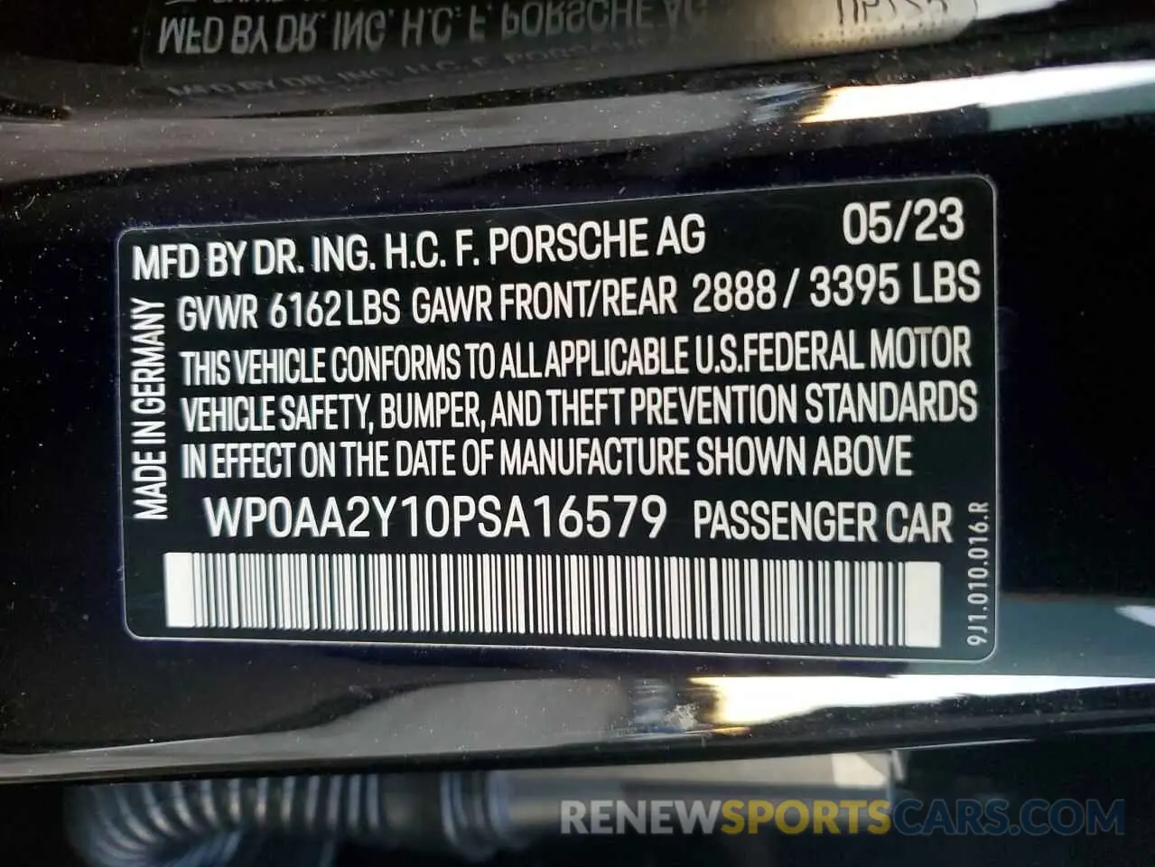 12 Фотография поврежденного автомобиля WP0AA2Y10PSA16579 PORSCHE TAYCAN 2023