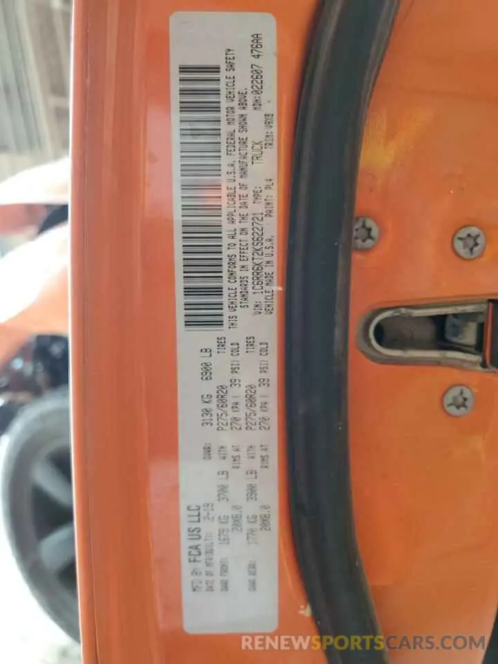 12 Photograph of a damaged car 1C6RR6KT2KS622721 RAM 1500 2019