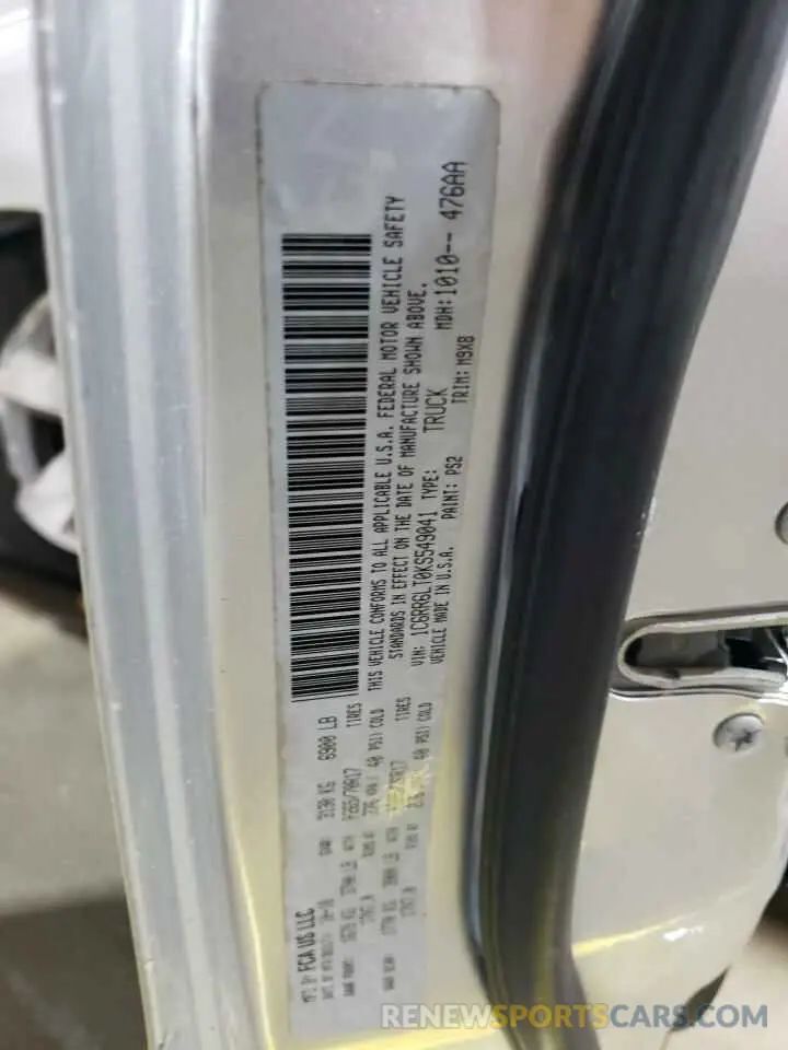 13 Photograph of a damaged car 1C6RR6LT0KS549041 RAM 1500 2019